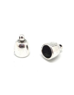 Embout rond argenté pour cordon de 8mm