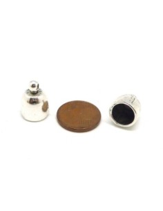 Embout rond argenté pour cordon de 8mm 2