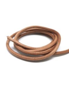 R-80cm Cordon Cuir rond 4,5mm de couleur marron clair...