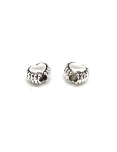 R-50 Perles mini coeur en métal argenté 2