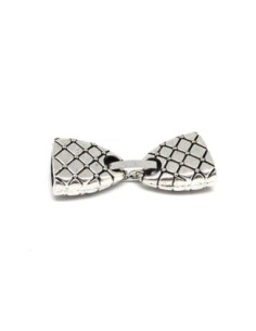 Fermoir argenté pour lanière cuir de 10mm en métal ouvragé