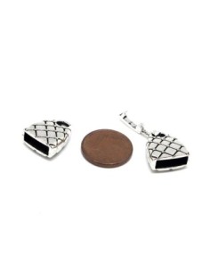Fermoir argenté pour lanière cuir de 10mm en métal ouvragé 2