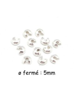 Cache noeud en métal argenté brillant blanc de 5mm