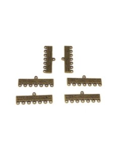 6 Embouts multi rangs ouvragé 7 fils 30mm pour cordon,...