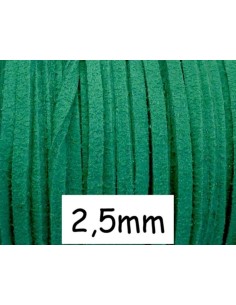 Lanière suédine 2,5mm vert pas chère