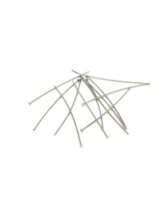 100 tiges métalliques clous à tête plate 4cm en métal argenté