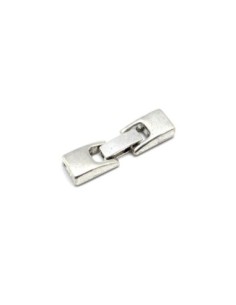 Fermoir clip pour lanière cuir de 6mm en métal argenté 2