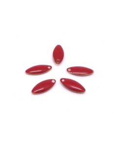 5 petites navettes émaillés recto/verso 10,7 x 4,5mm de...