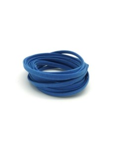 1,8M Cordon plat cuir synthétique 5mm de couleur Bleu...