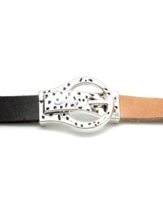 Fermoir aimanté ceinture pour lanière de 10mm métal argenté travaillé
