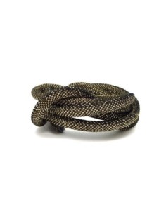 1m Cordon 6mm noir et doré en polyester et lurex - STYLE Disco brillance