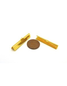R-10 Embouts griffe serre ruban 30mm en métal doré 2