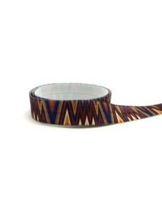 Ruban élastique plat 15mm motif géométrique zig zag