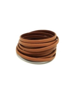 1,6M Cordon plat cuir synthétique bicolore marron camel /...
