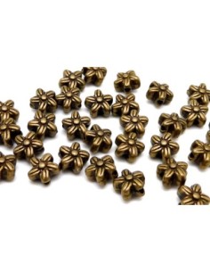 Perle petite fleur connecteur en métal de couleur bronze travaillé