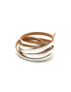 1m lanière cuir 5mm de couleur argenté - CUIR VERITABLE 2