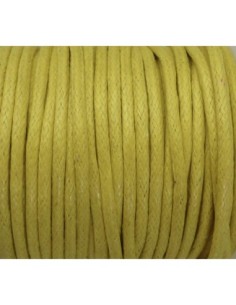 Cordon coton ciré jaune 2mm