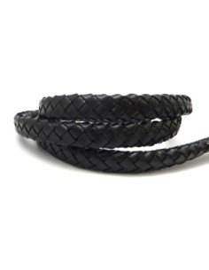 R-20cm de Cordon cuir plat ovale tressé épais 10mm x...