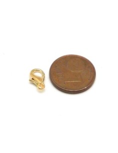 10 Fermoirs mousqueton 10mm en métal doré 2