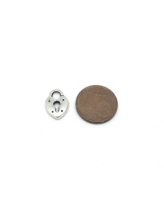 10 Breloques, pendentifs coeur cadena en métal argenté 12,9mm 2