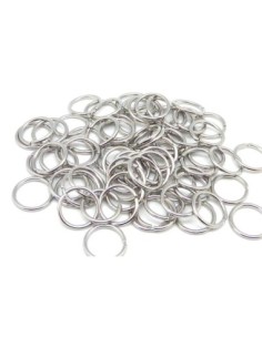 Anneau ouvert 10mm en métal argenté - épaisseur 1mm