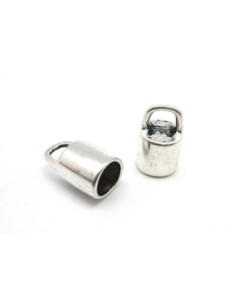 Embout pour cordon cuir de 8,5mm en métal argenté lisse