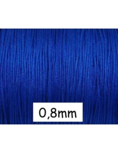 Fil de jade de couleur bleu vif électrique  0,8mm pour bracelet wrap