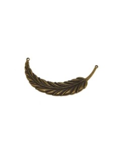 Plastron Connecteur plume 9,5cm, tour de cou en métal de couleur bronze