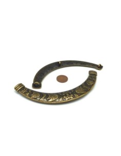 Plastron pendentif Connecteur travaillé motif poisson ethnique 12cm en métal de couleur bronze 2