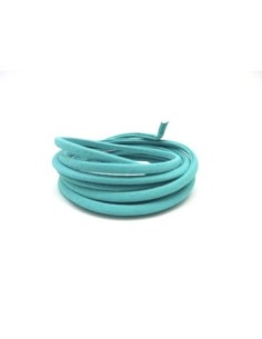1,3M Cordon plat simili cuir, synthétique 3,5mm légèrement arrondi de couleur bleu cyan, turquoise mat