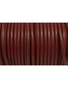 Cordon cuir rond bordeaux 4mm