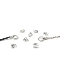  Mini embout pour chaîne bille de 1,2mm et 1,5mm en métal argenté