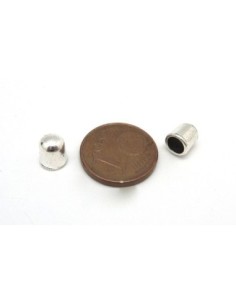 Perles embout tube de finition pour cordon de 4mm en métal argenté lisse 2
