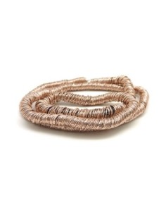 50cm Cordon chainette 4mm rose poudré brillant fil lurex...