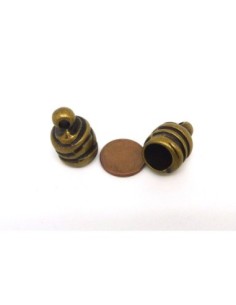 2 Embouts rond strié pour cordon de 10mm en métal de... 2
