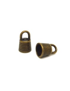 10 Embouts rond strié pour cordon de 7,5mm en métal de...