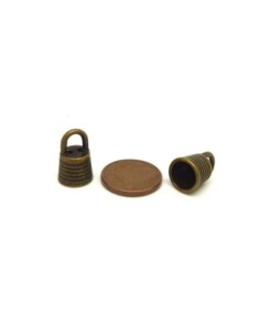 10 Embouts rond strié pour cordon de 7,5mm en métal de... 2