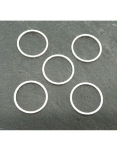 R-5 anneaux fermés rond 15mm en métal argenté fin...