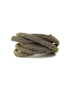 1m Cordon 6mm noir et doré en polyester et lurex, couture...