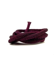 Cordon 6mm rose fuchsia brillant et noir en polyester et lurex 