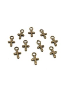 Breloque croix bronze en métal petite