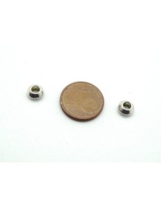 R-50 Perles toupie 6mm en métal argenté 2