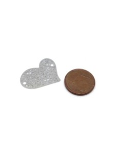 coeur connecteur en métal argenté fin 2