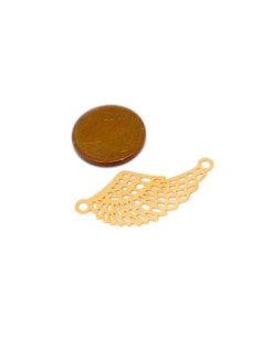 connecteur filigrane aile d'ange évidé très fine 30,5mm x 13,6mm en métal doré 2