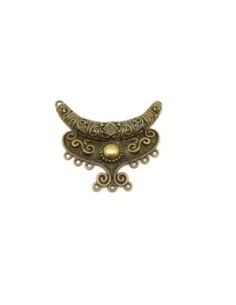 Petit Plastron pendentif63mm en métal de couleur bronze 