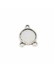 Supports cabochon connecteur intercalaire rond pour cabochon de 12mm en métal argenté