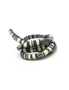 50cm Cordon ethnique en coton tissé 6mm noir et beige, crème