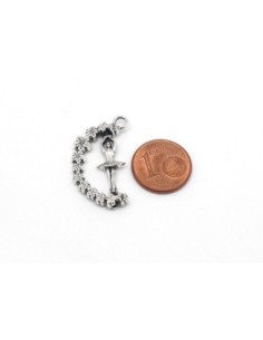 2 Breloques, pendentifs danseuse mobile en métal argenté travaillé 27mm x 17mm 2