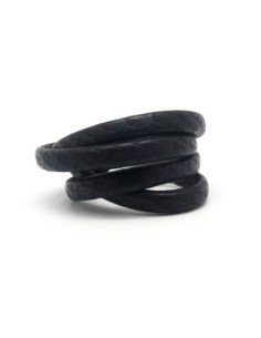 50cm Lanière simili cuir 6mm x 3,3mm de couleur noir impression écaille