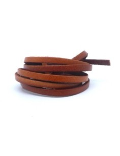 1m lanière cuir plat 4,5mm de couleur marron châtaigne feuille morte, rouille